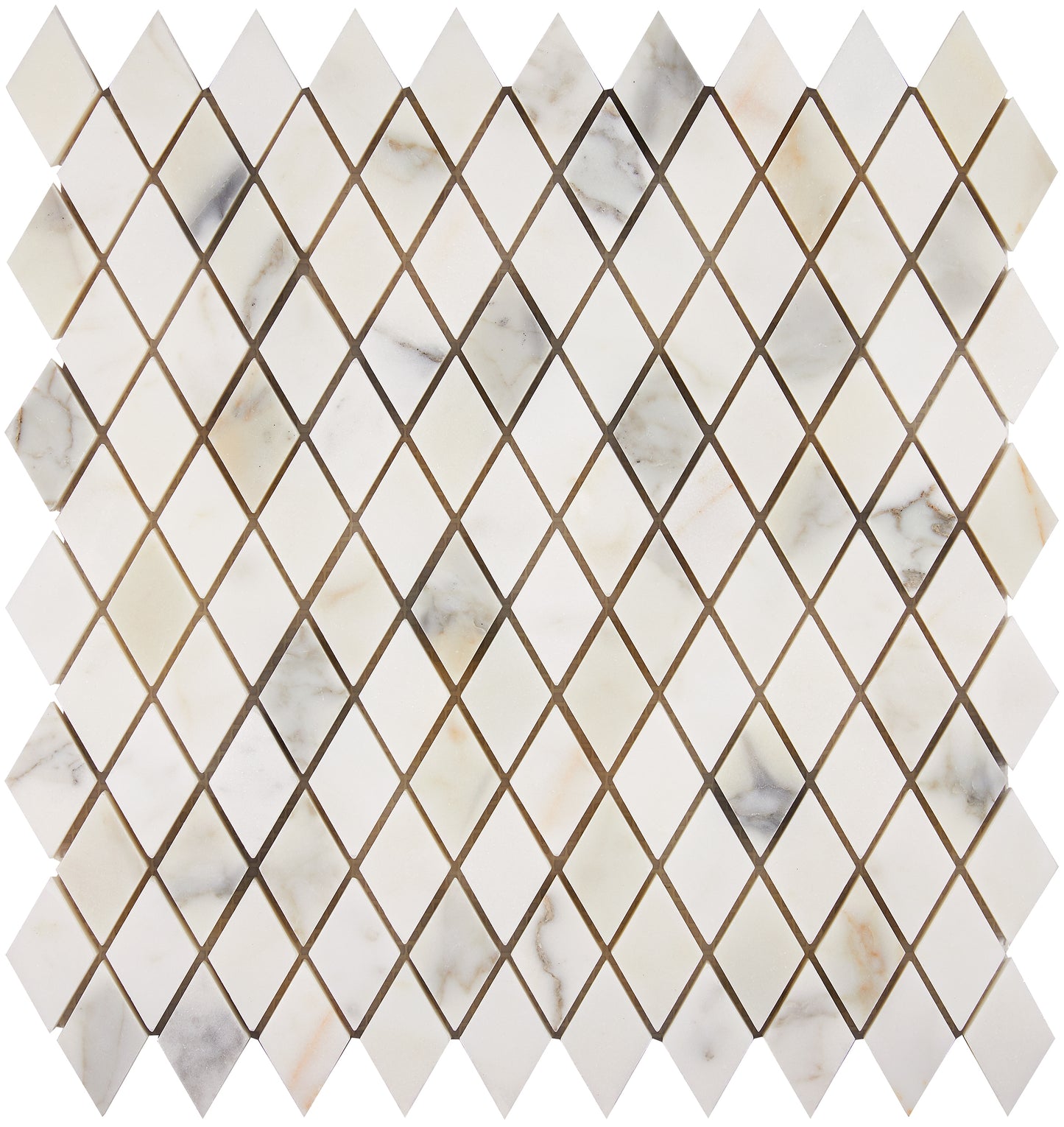 Calacatta Gold Marble 1" X 2" Diamond Mosaic