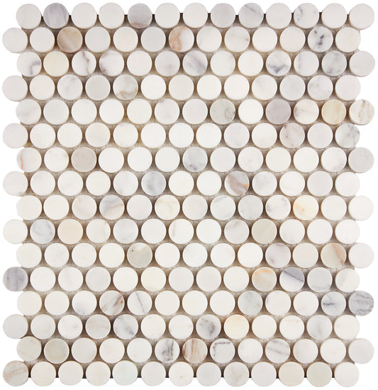 Calacatta Gold Marble Penny-Round Mosaic