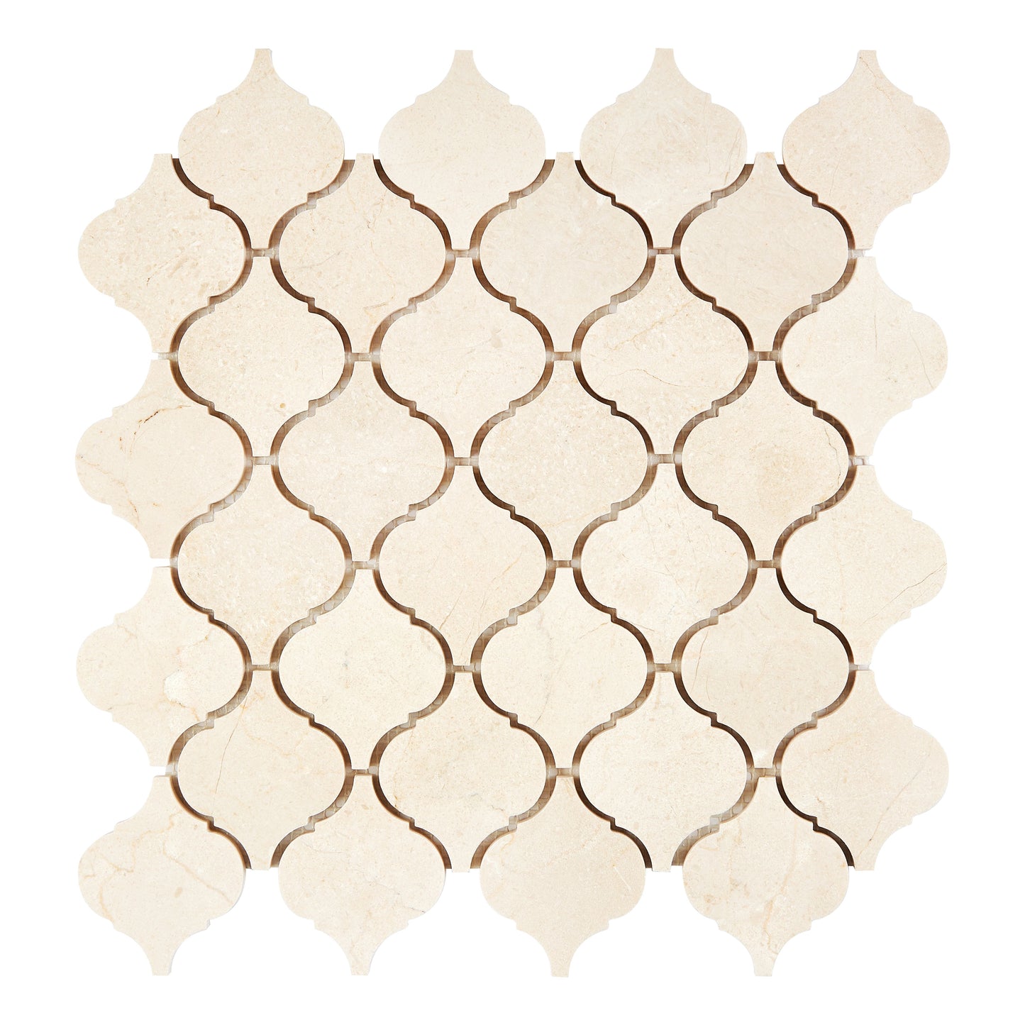 Crema Marfil Marble 3" Arabesque Lantern Mosaic Polished/Honed