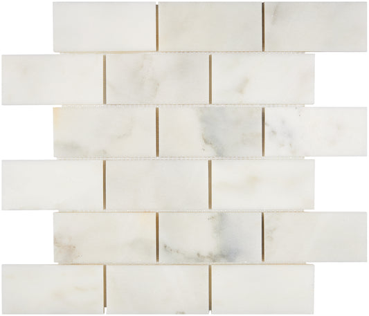 Calacatta Oliva Marble 2" X 4" Brick Mosaic Polished/Honed