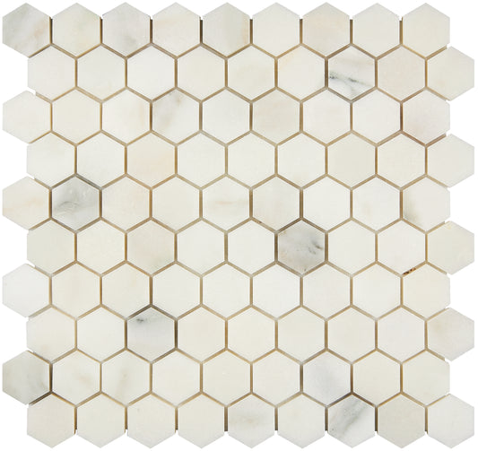 Calacatta Oliva Marble 1-1/4" X 1-1/4" Hexagon Mosaic Polished/Honed