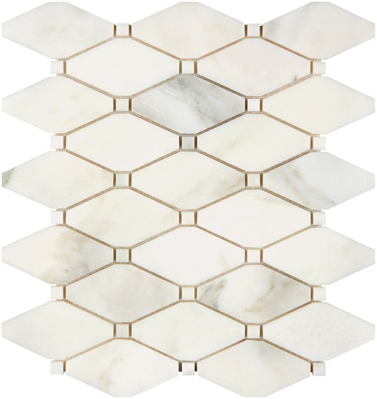 Calacatta Oliva Marble Long Octagon Mosaic Polished/Honed
