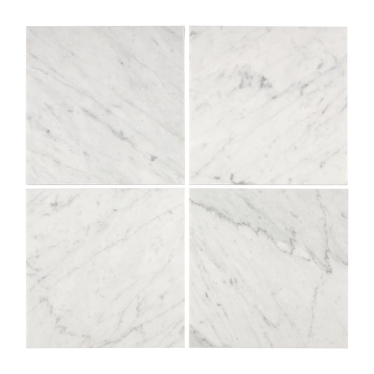 Bianco Carrara White Marble 6" X 6" Tile Micro-Beveled