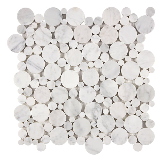 Bianco Carrara White Marble Bubbles Mosaic