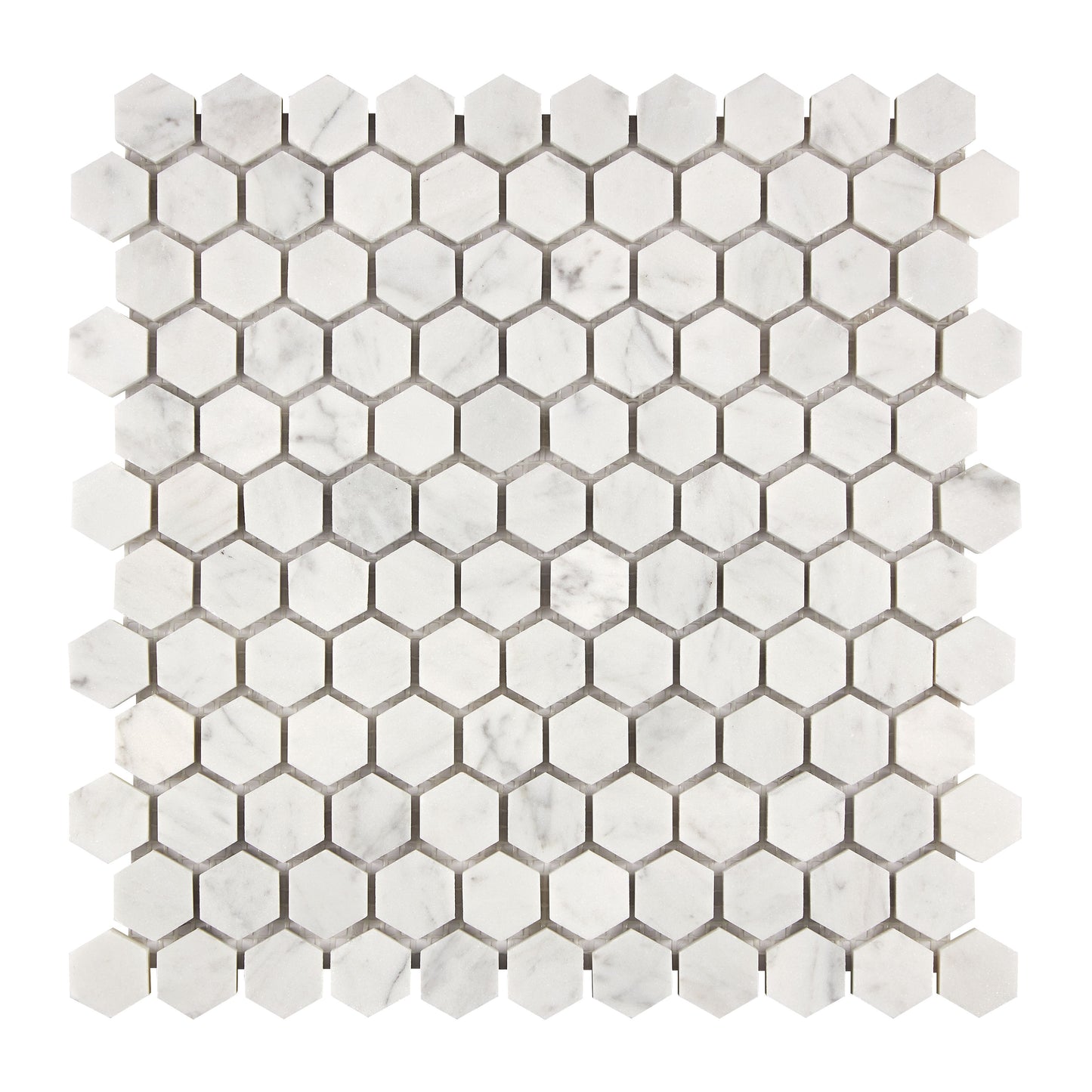 Bianco Carrara White Marble 1" X 1" Hexagon Mosaic