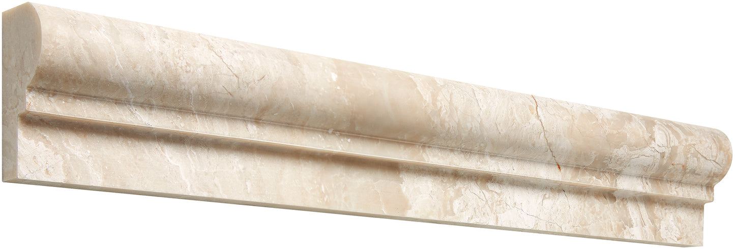 Diano Royal (Queen Beige) Marble 2" X 12" Single-Step Chair Rail Trim Polished/Honed
