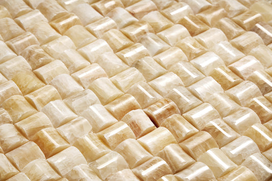 Giallo Crystal Honey Onyx 3D Small-Bread Mosaic Polished