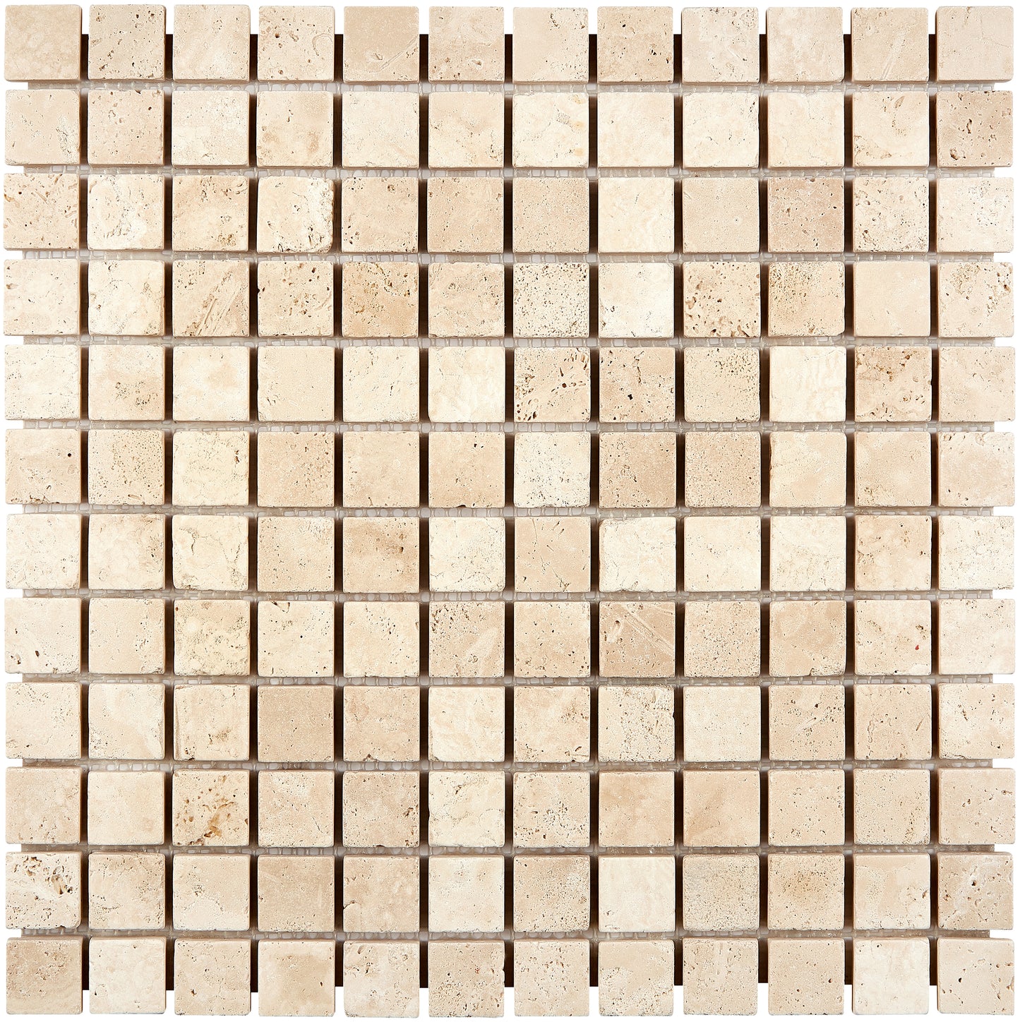 Ivory (Light) Travertine 1" X 1" Mosaic