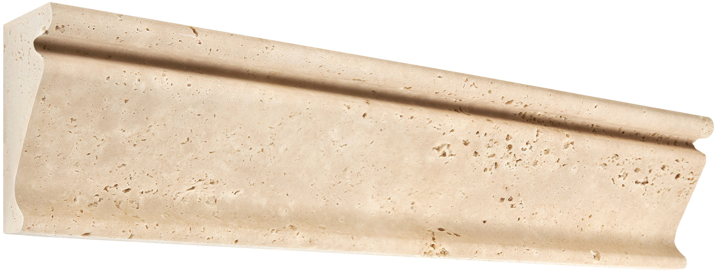 Ivory (Light) Travertine 2-1/2" X 12" Crown Molding Honed