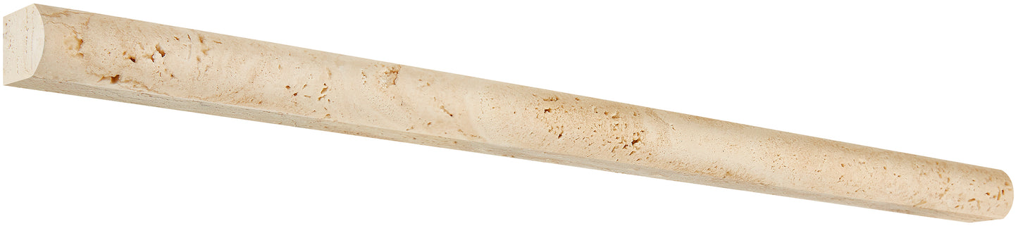 Ivory (Light) Travertine 3/4" X 12" Bullnose Liner Honed