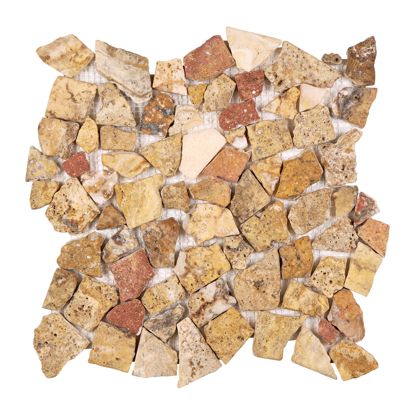 Scabos Travertine Flat Pebble Random Broken Mosaic Tumbled