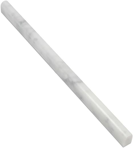 Bianco Carrara White Marble 1/2" X 12" Pencil Liner